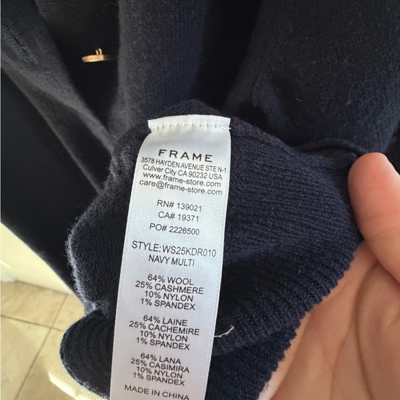 NWT FRAME Cashmere Rugby Tunic Dress - Picture 3 of 10